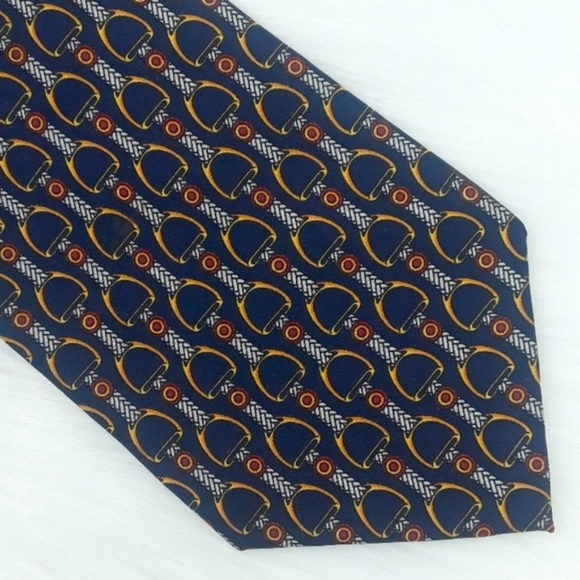 Paolo Gucci Navy Silk Tie - Picture 2 of 3